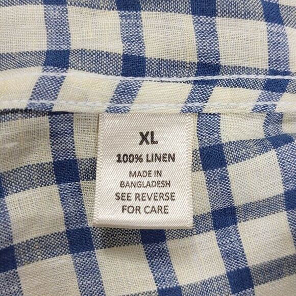 Anthropologie Mine Mens Shirt Sz XL Linen Contrasting Sleeves Minimalist Resort - Picture 6 of 9